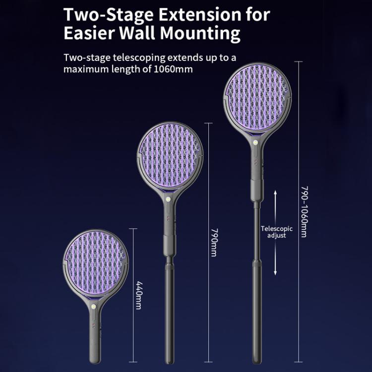 XH-57 Retractable & Rotatable Electric Mosquito Racket Household Mosquito Zapper With Light & Auto Lure Function