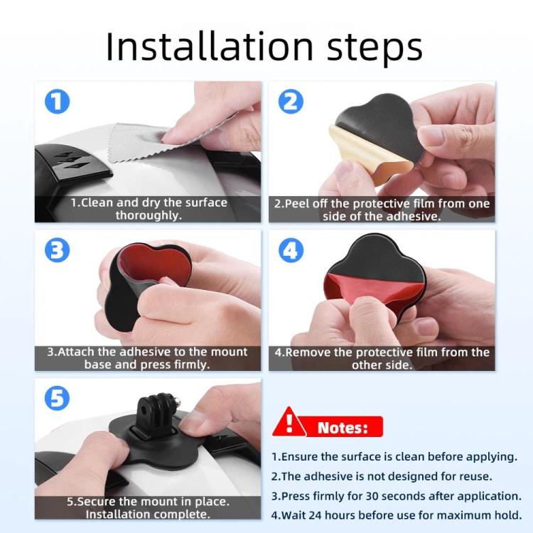 For DJI Osmo Pocekt 3 / Action 6 / GoPro Flymile Helmet Mount, Style: Floral