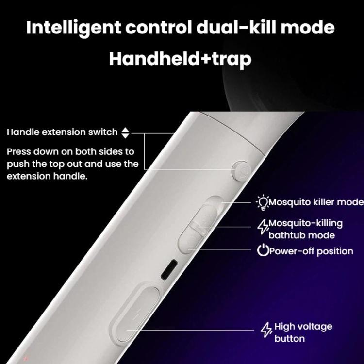 XH-63 Extendable & Rotatable Electric Mosquito Racket With Rechargeable Base Automatic Mosquito-Attracting & Lighting Zapper