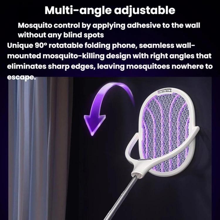 XH-63 Extendable & Rotatable Electric Mosquito Racket With Rechargeable Base Automatic Mosquito-Attracting & Lighting Zapper