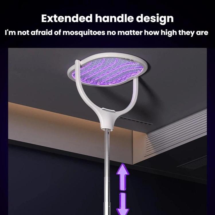 XH-63 Extendable & Rotatable Electric Mosquito Racket With Rechargeable Base Automatic Mosquito-Attracting & Lighting Zapper