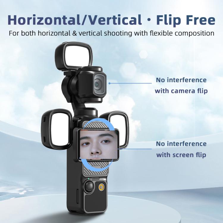 For DJI Pocket 3 Flymile Handheld Magnetic Fill Light For Photography - Black
