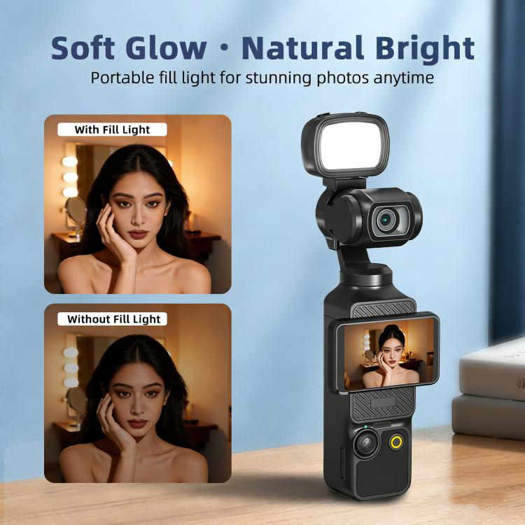 For DJI Pocket 3 Flymile Handheld Magnetic Fill Light For Photography - Black