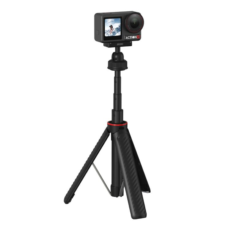 For DJI Osmo Action 5 Pro / Osmo 360 BRDRC Extended Selfie Stick Quick-Release Tripod - Black