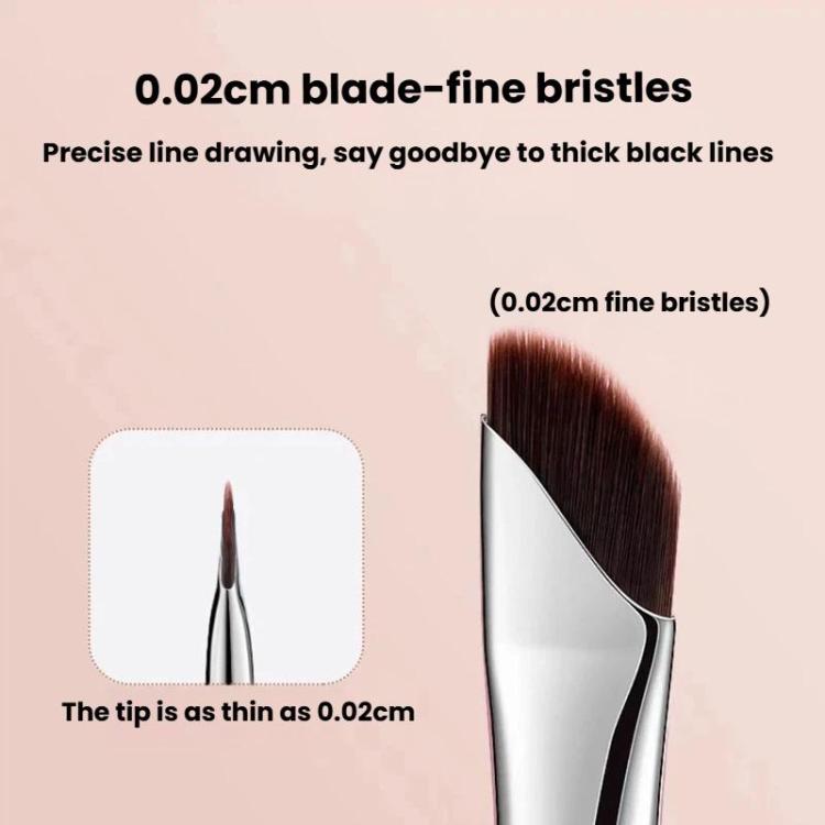 10pcs Angled Ultra-Fine Eyeliner Brush Aegyo-Sal Detail Makeup Brush, Style: Sickle Brown