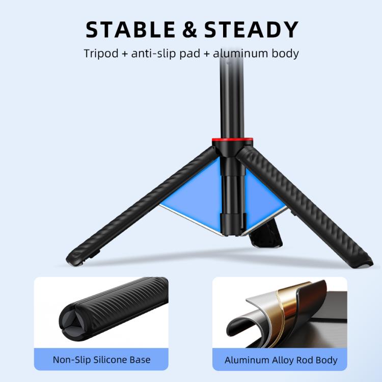 For DJI Osmo Action 6 / Nano BRDRC Extended Selfie Stick Quick-Release Tripod - Black