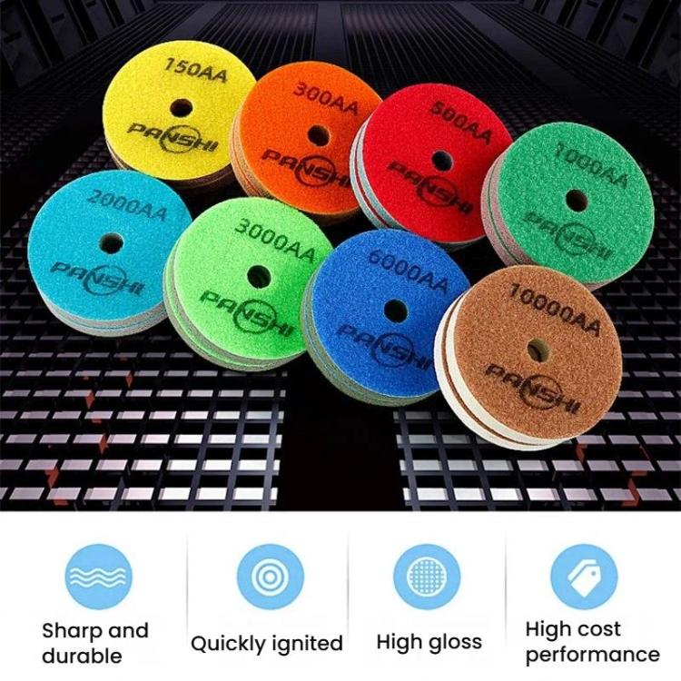PANSHI Sponge Fiber Marble Wet Polishing Pad Thickened Stone Grinding Pad, Spec: 3 inch 80mm 2000AA