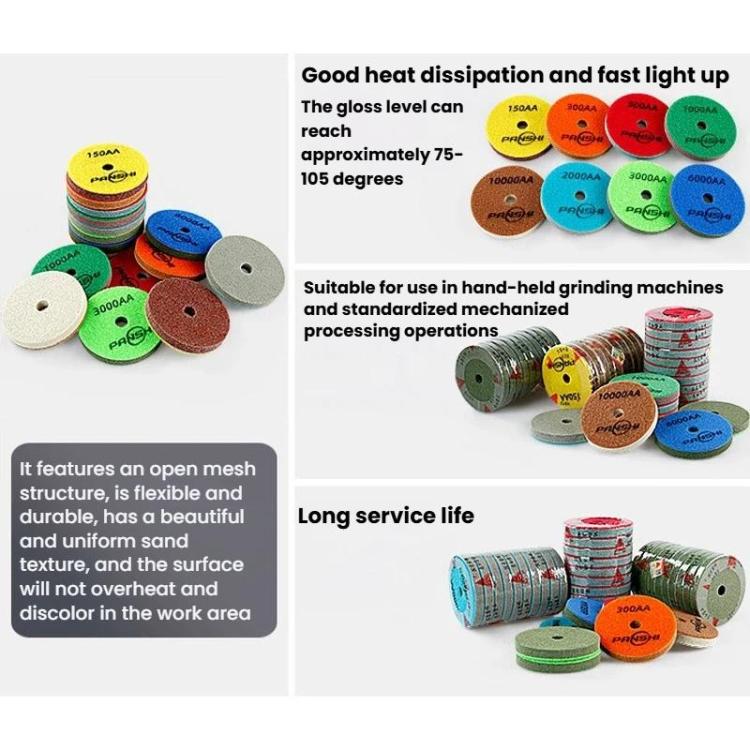 PANSHI Sponge Fiber Marble Wet Polishing Pad Thickened Stone Grinding Pad, Spec: 4 inch 100mm 2000AA