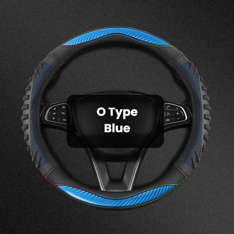 Honeycomb Car Steering Wheel Cover No-Sew Universal Steering Wheel Protector, Style: O Type Blue