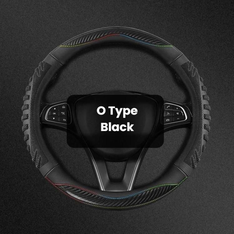 Honeycomb Car Steering Wheel Cover No-Sew Universal Steering Wheel Protector, Style: O Type Black