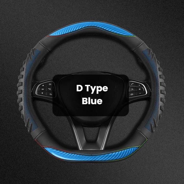 Honeycomb Car Steering Wheel Cover No-Sew Universal Steering Wheel Protector, Style: D Type Blue