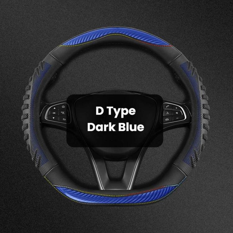 Honeycomb Car Steering Wheel Cover No-Sew Universal Steering Wheel Protector, Style: D Type Dark Blue