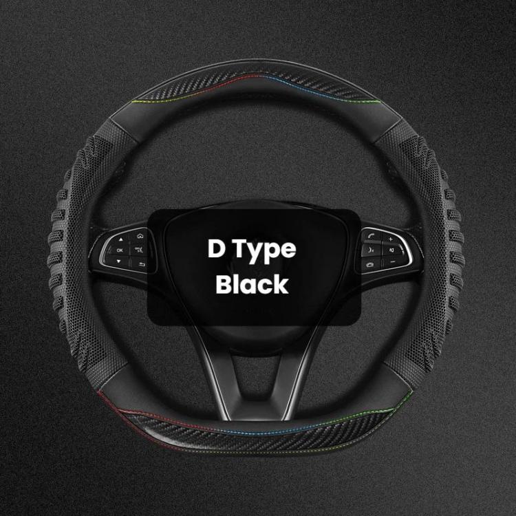 Honeycomb Car Steering Wheel Cover No-Sew Universal Steering Wheel Protector, Style: D Type Black