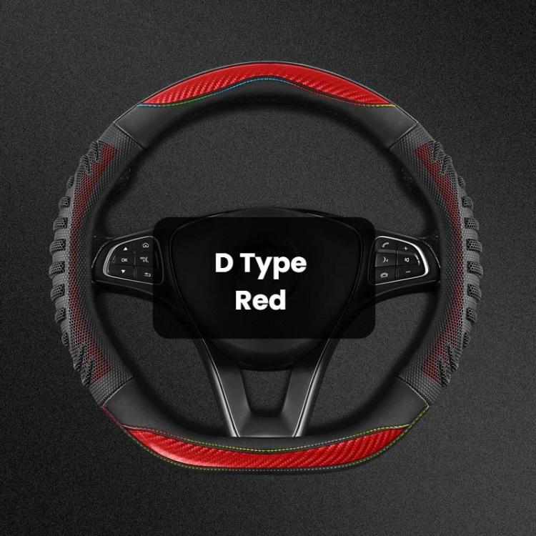 Honeycomb Car Steering Wheel Cover No-Sew Universal Steering Wheel Protector, Style: D Type Red