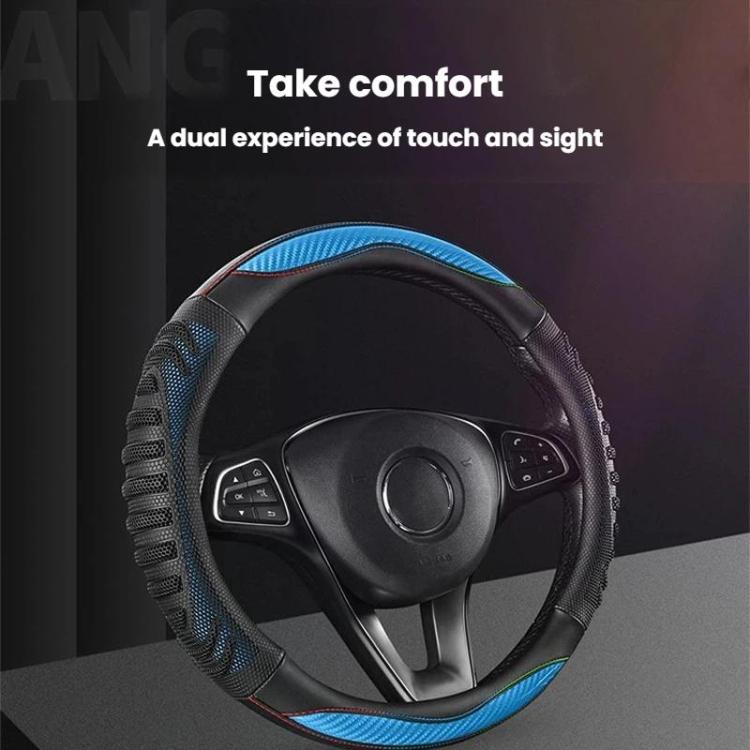 Honeycomb Car Steering Wheel Cover No-Sew Universal Steering Wheel Protector, Style: D Type Blue