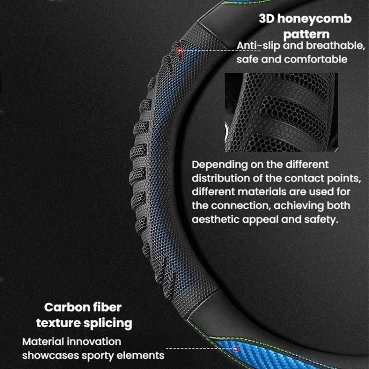 Honeycomb Car Steering Wheel Cover No-Sew Universal Steering Wheel Protector, Style: D Type Blue