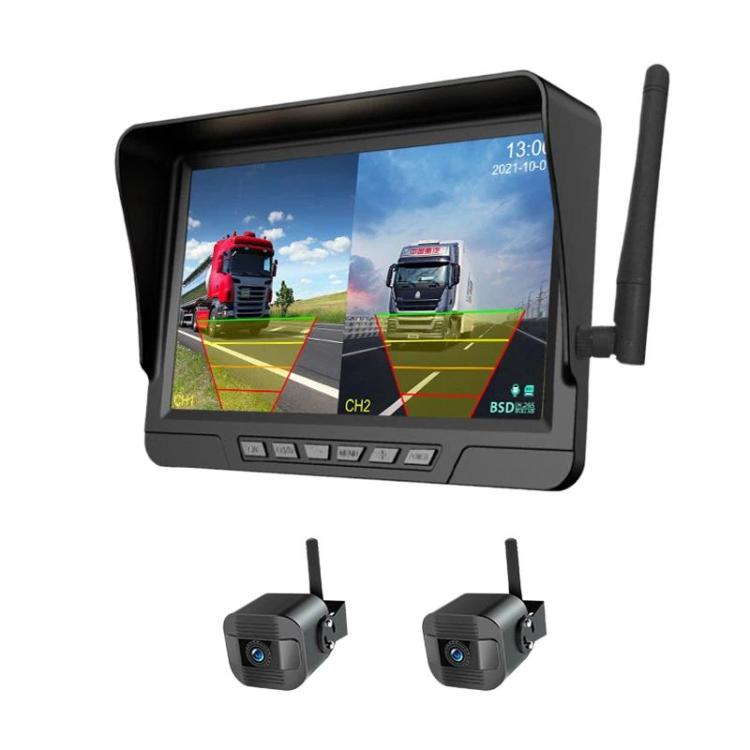 Q12 7 Inch Car HD Infrared Night Vision Wireless Recorder No-Wiring Backup Camera Monitor, Spec: Two