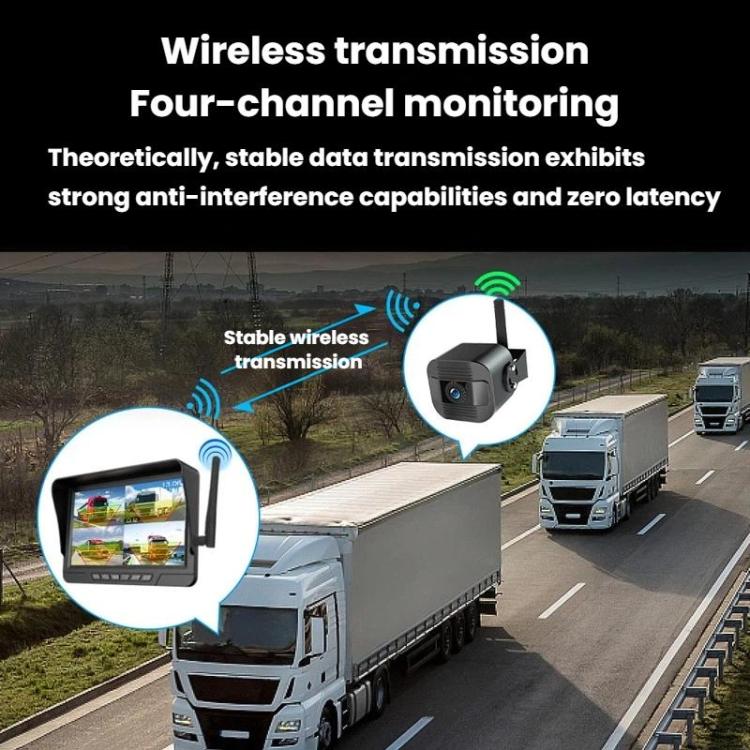 Q12 7 Inch Car HD Infrared Night Vision Wireless Recorder No-Wiring Backup Camera Monitor, Spec: Two