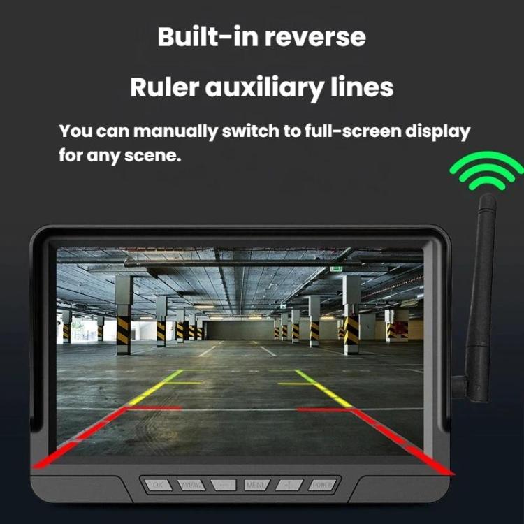 Q12 7 Inch Car HD Infrared Night Vision Wireless Recorder No-Wiring Backup Camera Monitor, Spec: Two