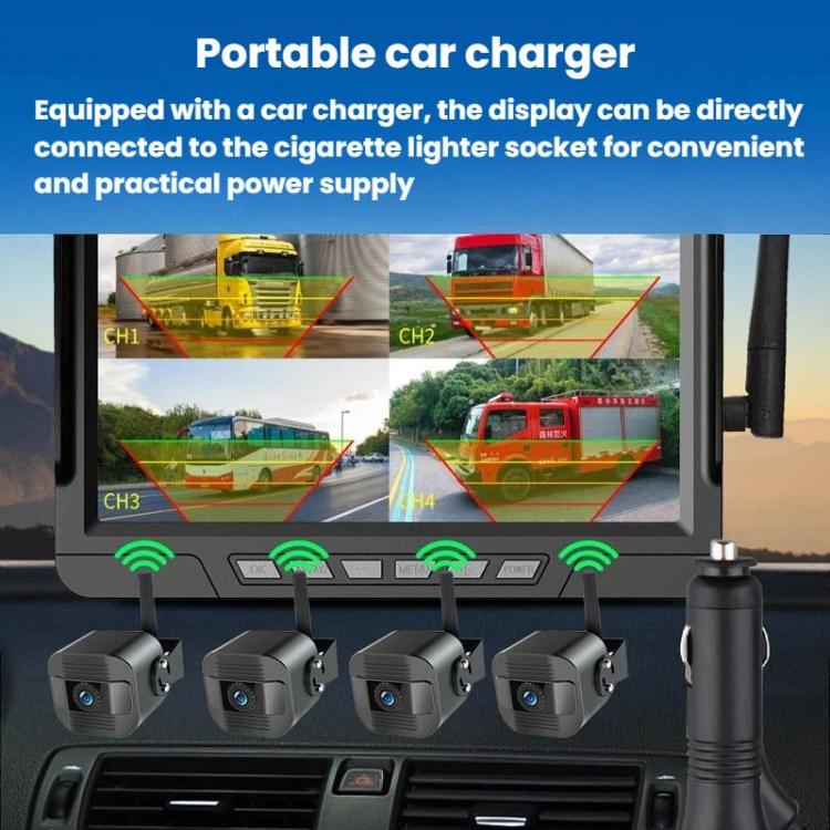 Q12 7 Inch Car HD Infrared Night Vision Wireless Recorder No-Wiring Backup Camera Monitor, Spec: One