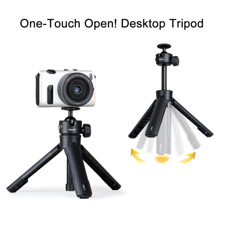 XILETU XS-21 Touch Ground Auto-Open Tripod Selfie Stick Extendable Pole With Universal Metal Ball Head 200-402mm - Black
