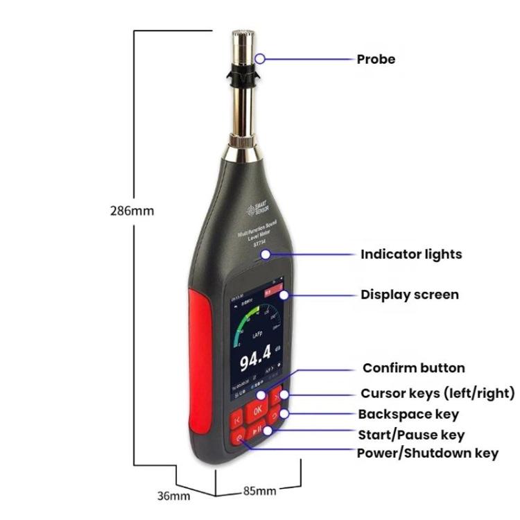 SMART SENSOR High-Precision Integrating Statistical Decibels Detector - ST754  English