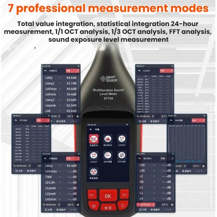 SMART SENSOR High-Precision Integrating Statistical Decibels Detector - ST754  English