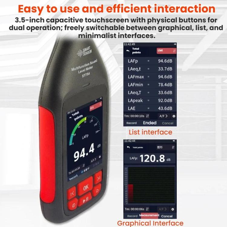 SMART SENSOR High-Precision Integrating Statistical Decibels Detector - ST754  English