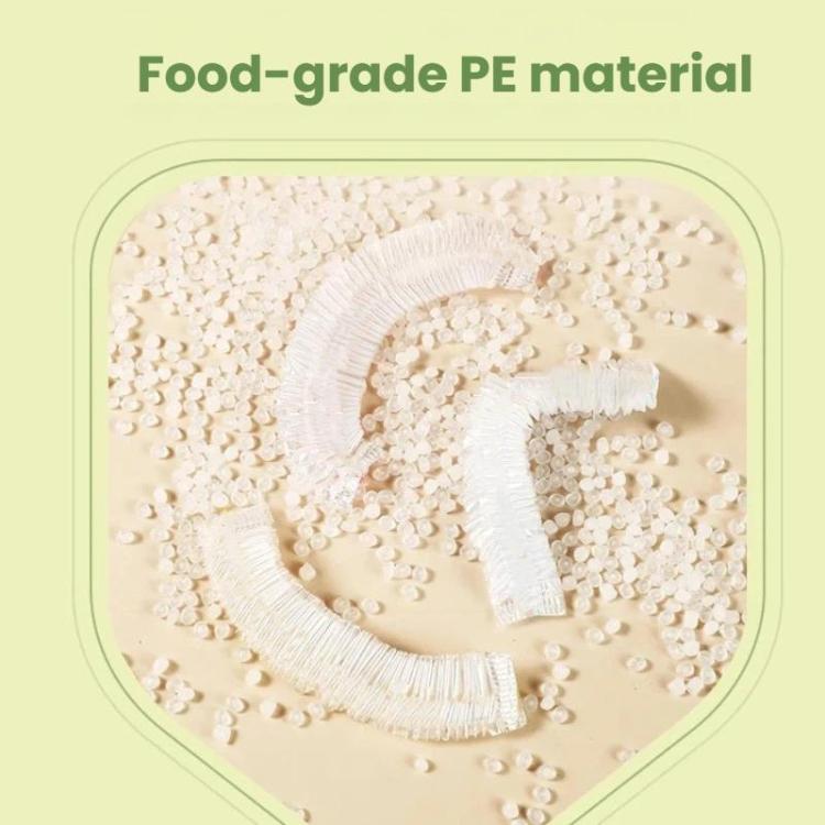 100pcs /Pack Disposable Food-Grade PE Bag Covers Elastic Stretchable Bowl Covers For Leftovers - Transparent