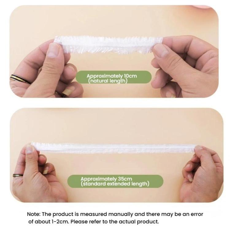 100pcs /Pack Disposable Food-Grade PE Bag Covers Elastic Stretchable Bowl Covers For Leftovers - Transparent