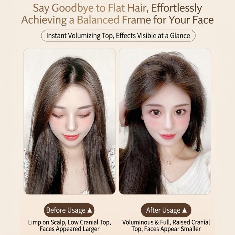 Seamless Hair Topper for Volume Invisible Mini Hair Extension Clip in Hairpieces for Women 20cm Brown Black