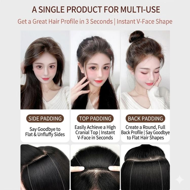 Seamless Hair Topper for Volume Invisible Mini Hair Extension Clip in Hairpieces for Women 10cm Brown Black