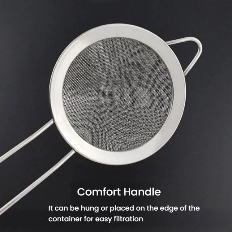 LsCook 8.5cm Stainless Steel Strainer Pointed-Handle Oil Strainer - Silver