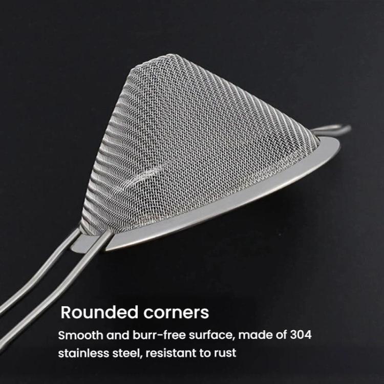 LsCook 8.5cm Stainless Steel Strainer Pointed-Handle Oil Strainer - Silver