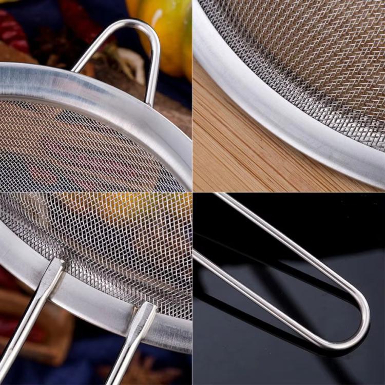 LsCook 8.5cm Stainless Steel Strainer Pointed-Handle Oil Strainer - Silver