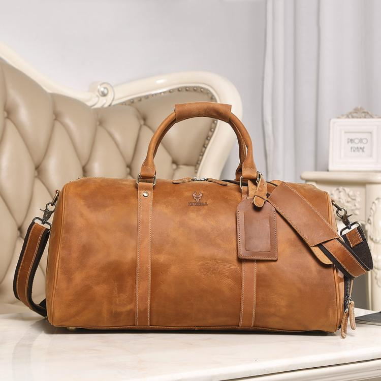 HUMERPAUL MH475 Leather Travel Tote Bag Men Casual Travel Bag
