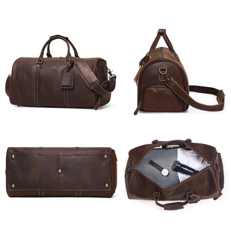 HUMERPAUL MH475 Leather Travel Tote Bag Men Casual Travel Bag