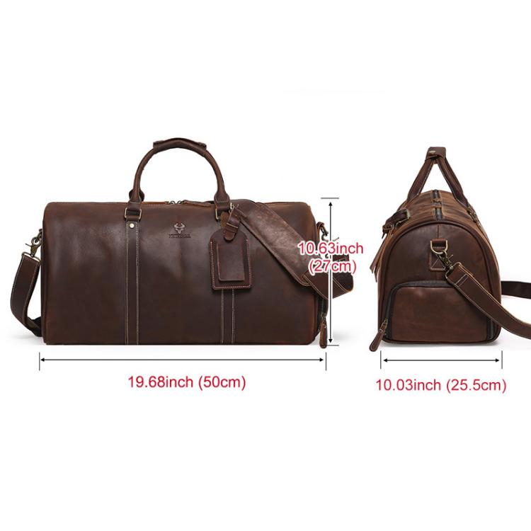 HUMERPAUL MH475 Leather Travel Tote Bag Men Casual Travel Bag
