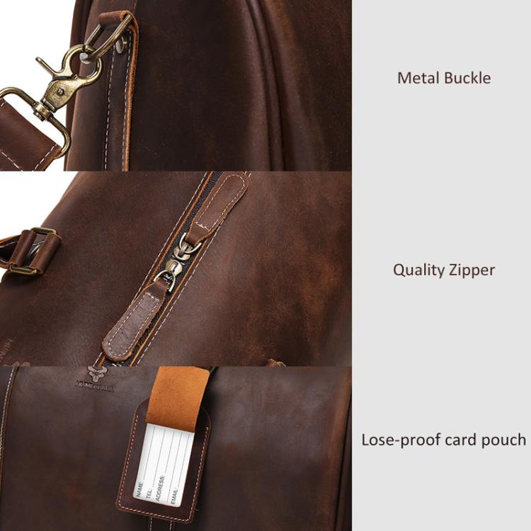 HUMERPAUL MH475 Leather Travel Tote Bag Men Casual Travel Bag