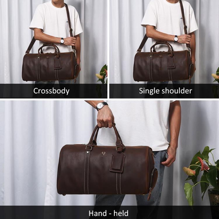 HUMERPAUL MH475 Leather Travel Tote Bag Men Casual Travel Bag