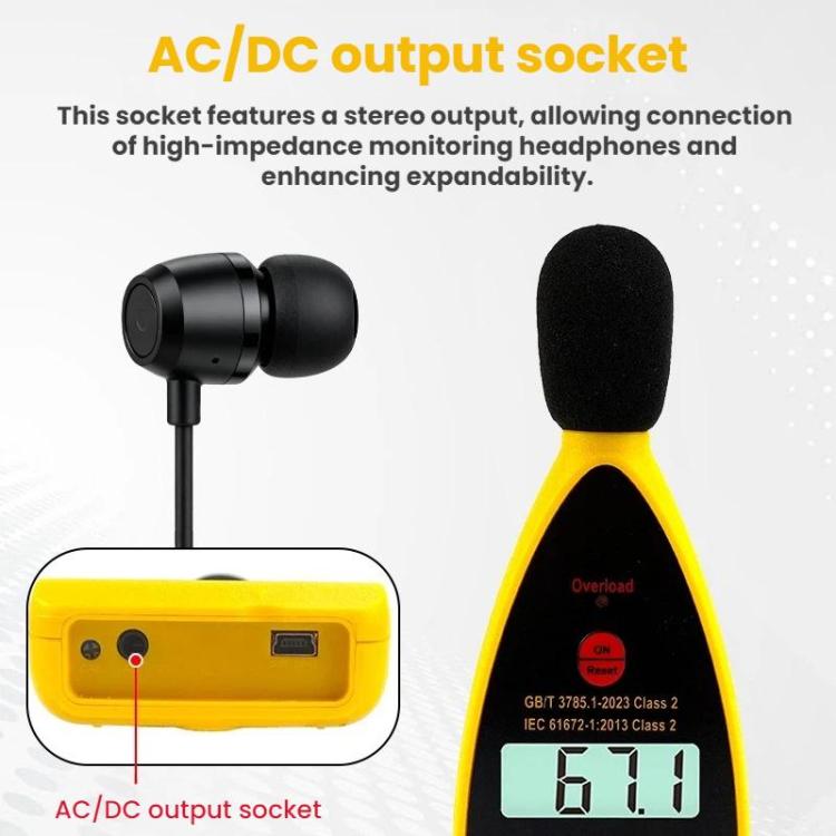 SMART SENSOR High-Precision Decibels Sound Noise Level Tester - ST844 English