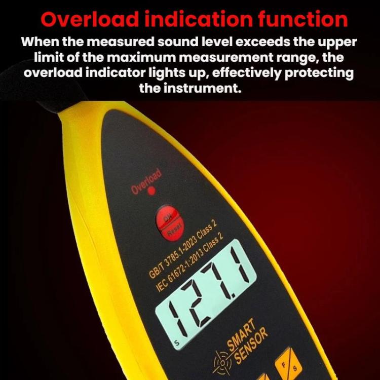 SMART SENSOR High-Precision Decibels Sound Noise Level Tester - ST844 English