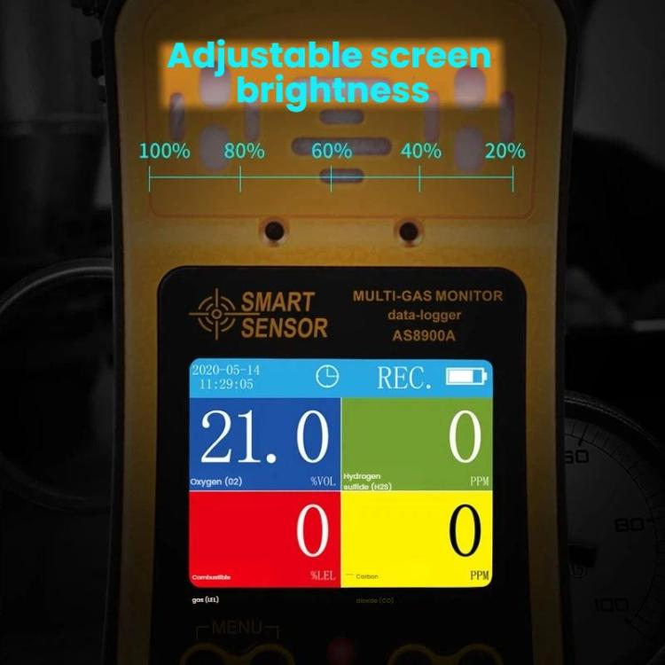 SMART SENSOR 4 In 1 Explosion-Proof Space Gas Detector - AS8900A English