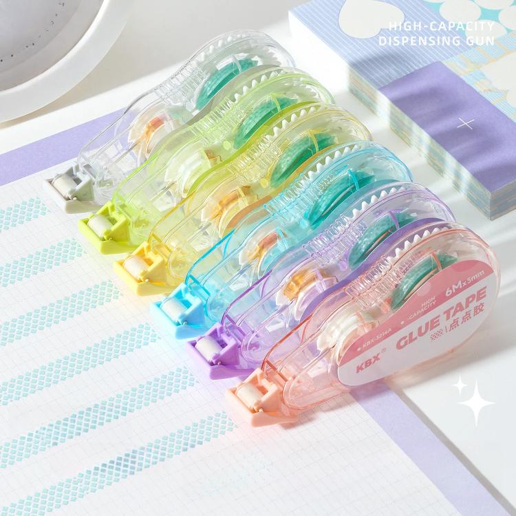 6m X 5mm Erasable Glue Tape Roller Dot Liner Glue High Tack No-Mess Adhesive Applicator For Scrapbooking, Arts And Crafts