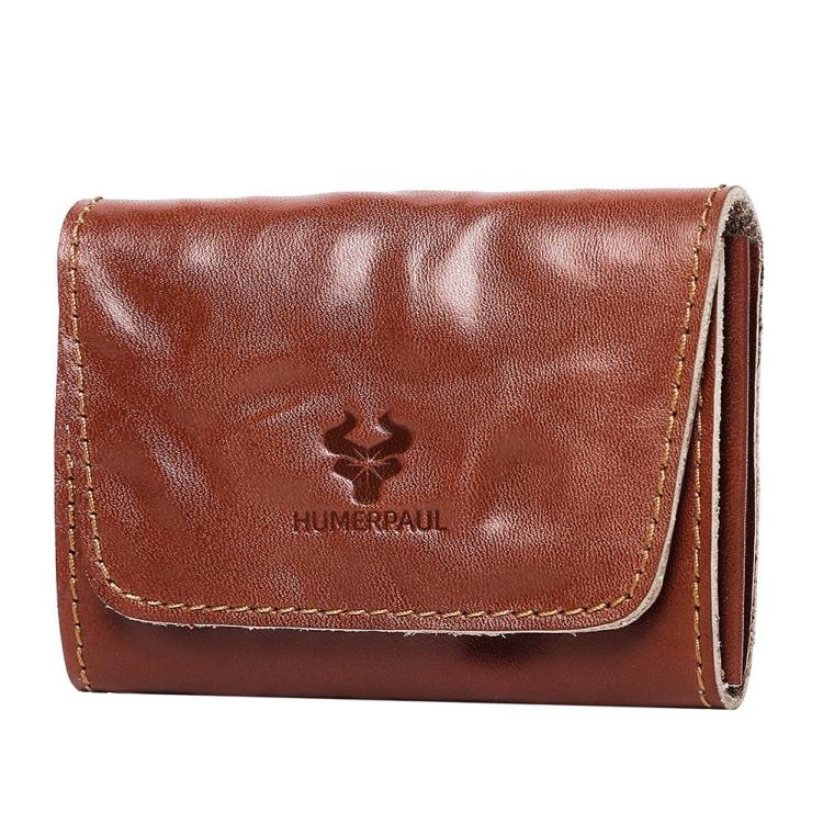HUMERPAUL HU115 Hand-embossed Vegetable Tanned Leather Credit Card Wallet Coin Pouch