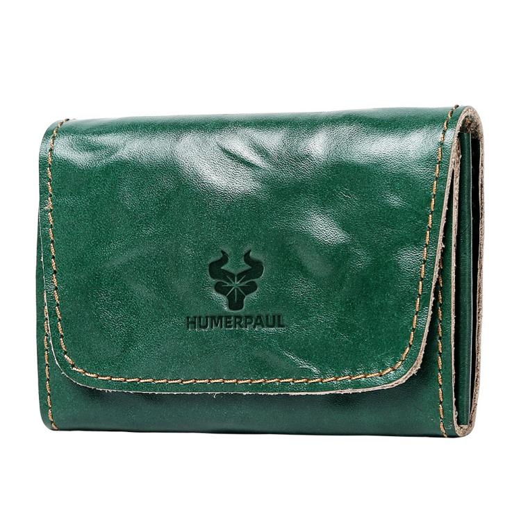 HUMERPAUL HU115 Hand-embossed Vegetable Tanned Leather Credit Card Wallet Coin Pouch