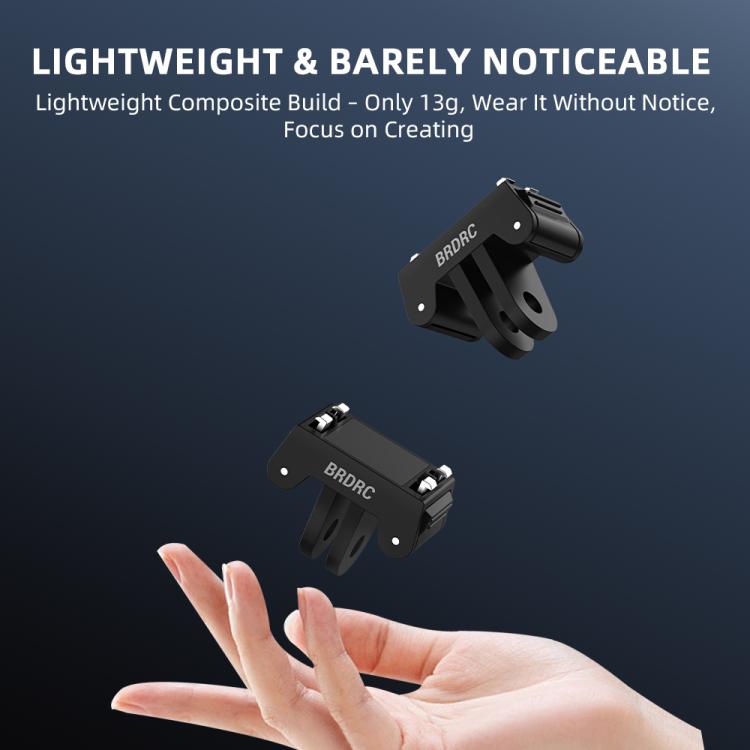 For Insta360 Ace Pro / Ace Pro 2 BRDRC Two-Claw Extendable Magnetic Quick-Release Base - Black