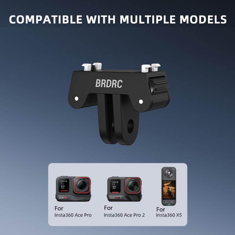 For Insta360 Ace Pro / Ace Pro 2 BRDRC Two-Claw Extendable Magnetic Quick-Release Base - Black