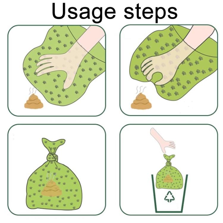 15 Bags Per Roll Dog Poop Bags Refill Rolls Leak-Proof Pet Waste Bags Eco-Friendly Unscented With Cute Footprint Design 0.8 Silk