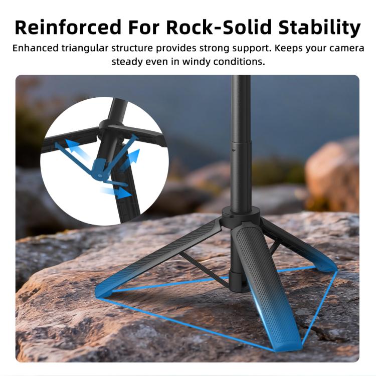 For Insta360 Ace Pro 1 / 2 / ACE / X5 Flymile Quick-Release Selfie Extension Tripod - Black